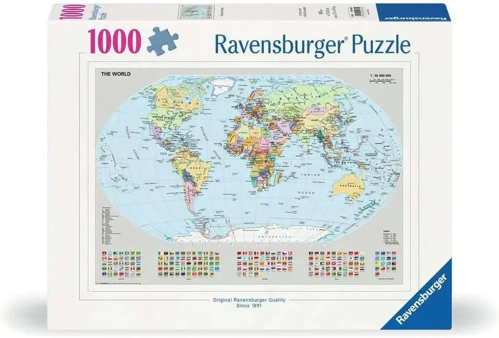 Ravensburger - Political World Map Puzzle 1000pc Puzzle