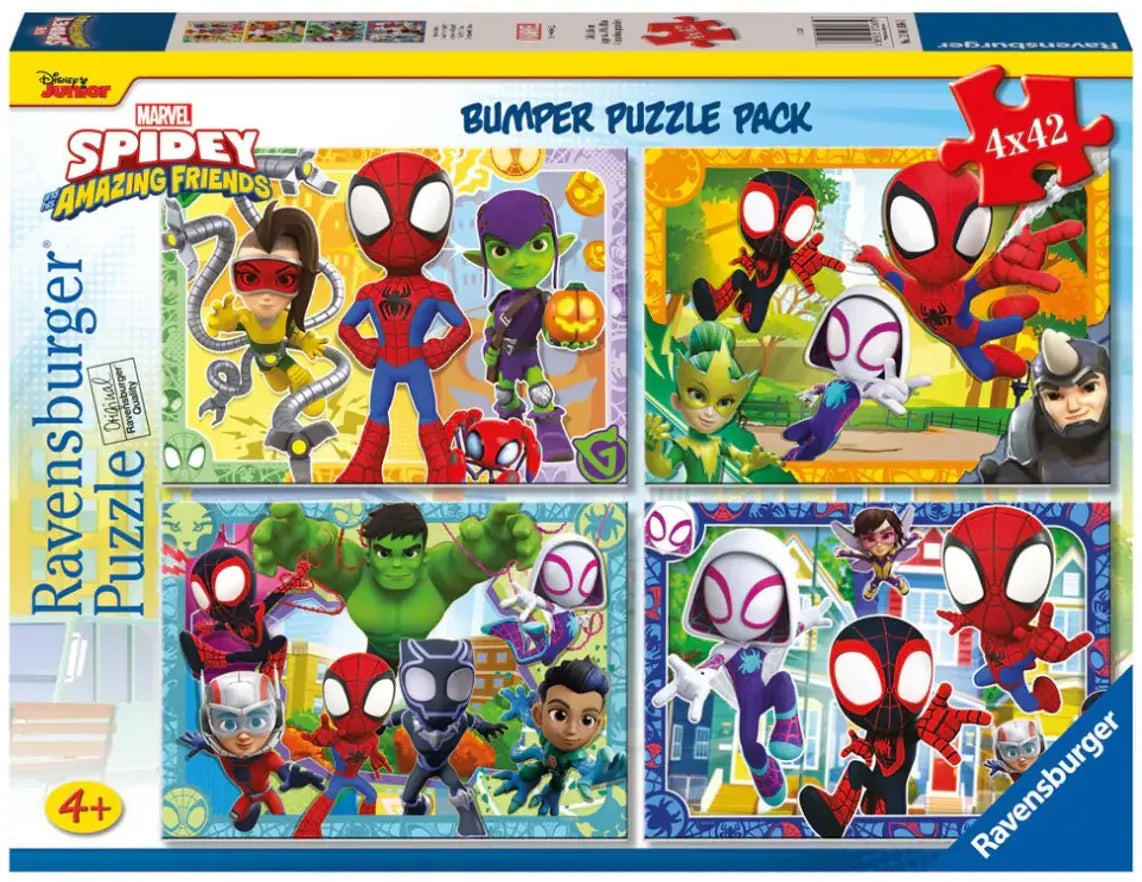 Ravensburger Spidey's Team Bumper Pack Puzzle 4x42 Pieces