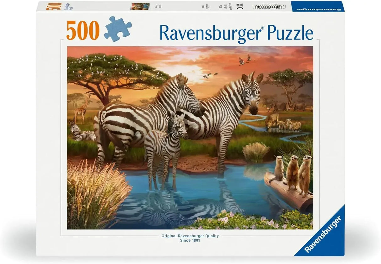 Ravensburger Zebras at Waterhole 500pc Puzzle