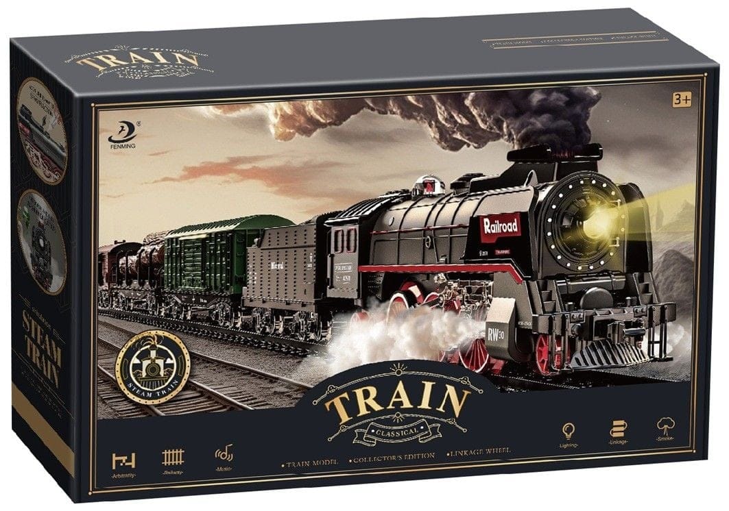 RC Steam Train Set with Lights & Steam Effect - Classic Oval Track