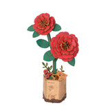 Robotime Wood Bloom Red Camelia Flower - Hobbytech Toys