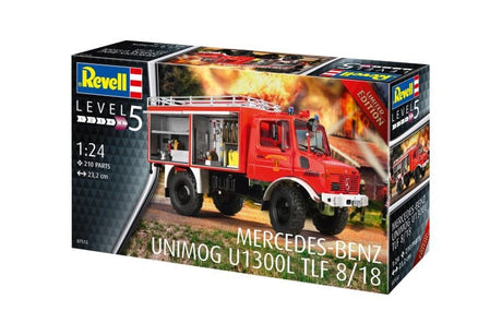 Revell 07512 1/24 Mercedes-Benz Unimog U 1300 TLF 8/18 Plastic Model Kit - Hobbytech Toys