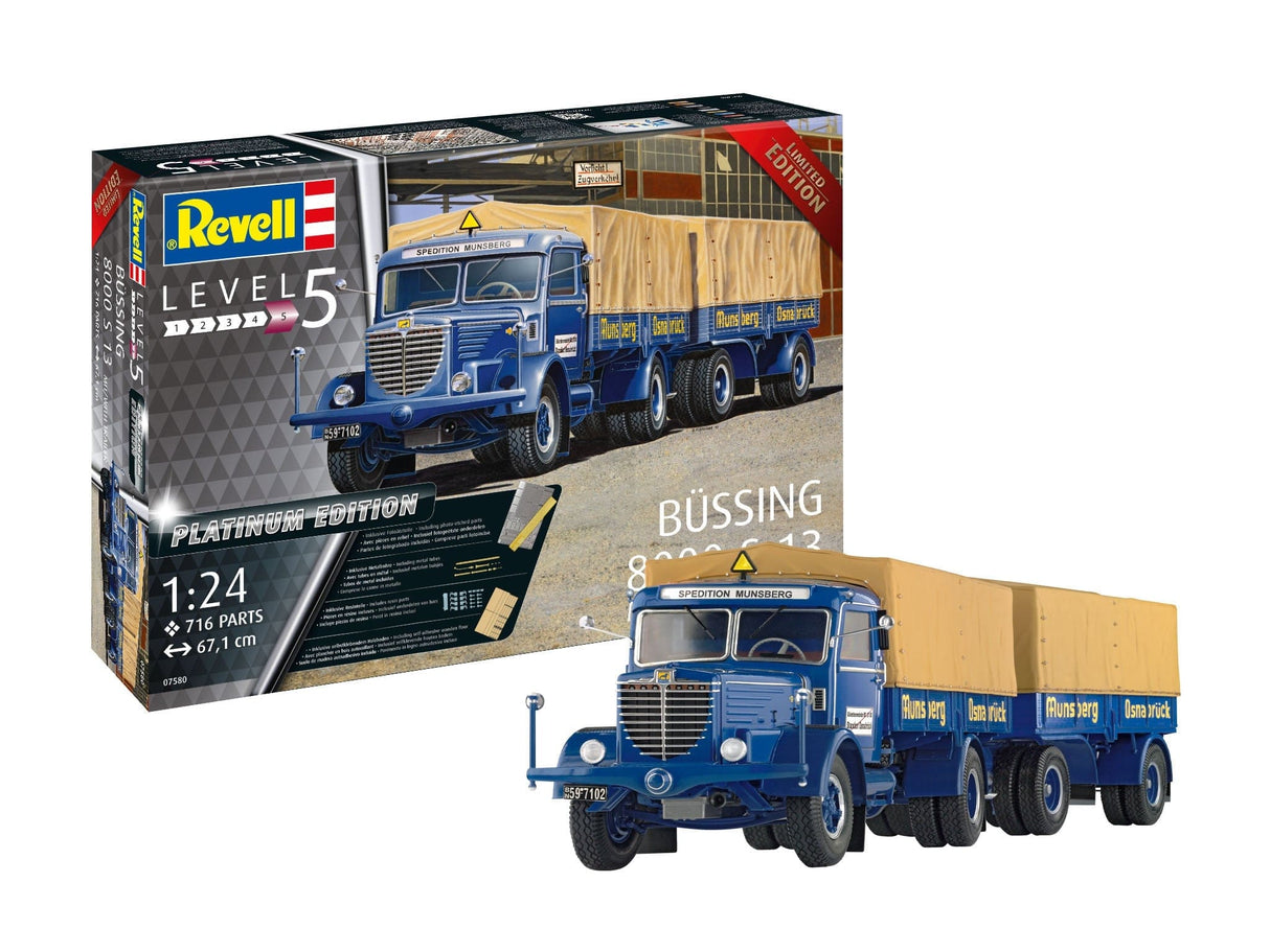 Revell 07580 1/24 Bussing 8000 S 13 with Trailer Plastic Model Kit - Hobbytech Toys