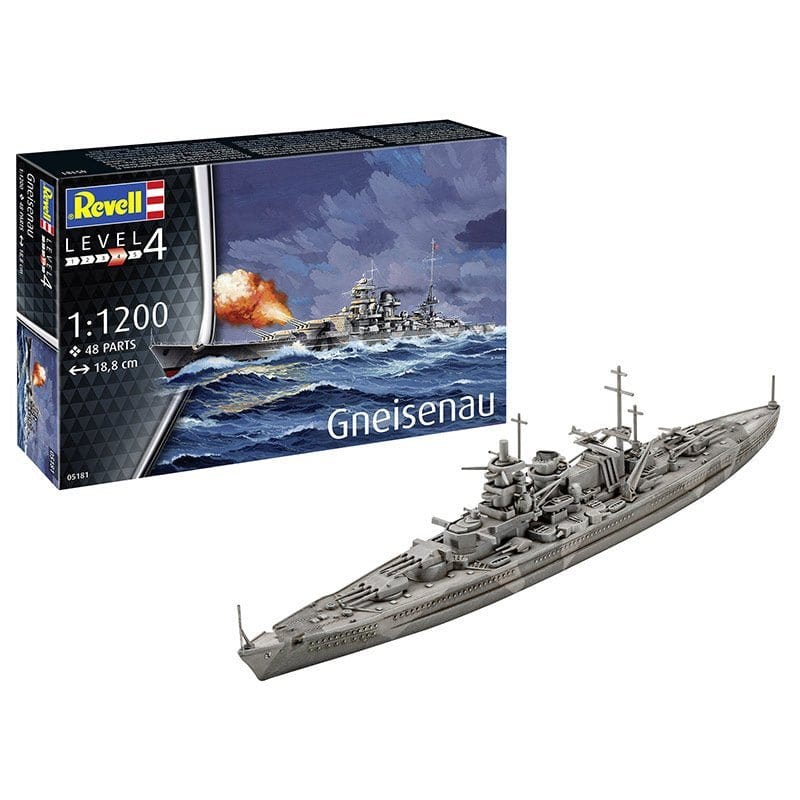 Revell 1/1200 Battleship Gneisenau Plastic Model Kit [05181] - Hobbytech Toys
