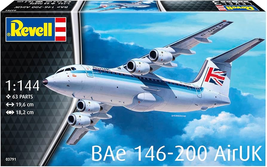 Revell 1/144 BAE 146 (RJ85) Air UK Plastic Model Kit [03791] - Hobbytech Toys