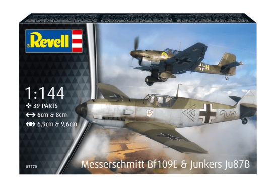 Revell 1/144 Messerschmitt Bf109E & Junkers Ju87B Stuka Plastic Model Kit [03770] - Hobbytech Toys