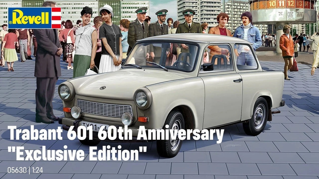 Revell 1/24 Trabant 601 60th Anniversary - Exclusive Edition Plastic Model Kit [05630] - Hobbytech Toys