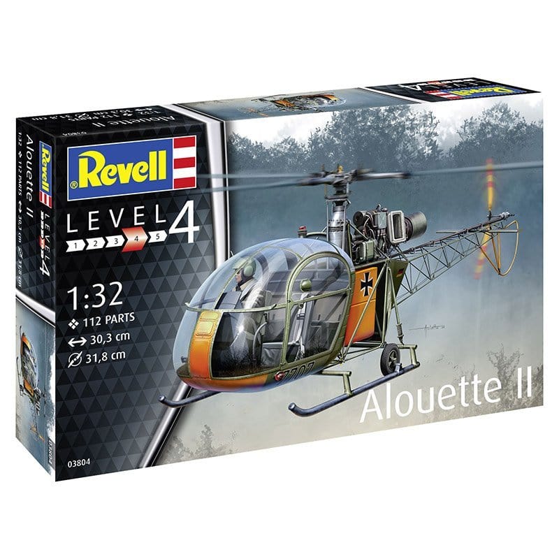 Revell 1/32 Alouette II Helicopter Plastic Model Kit [03804] - Hobbytech Toys