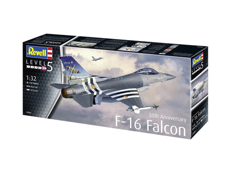 Revell 1/32 F - 16 Falcon 50th Anniversary Plastic Model Kit [03802] - Hobbytech Toys
