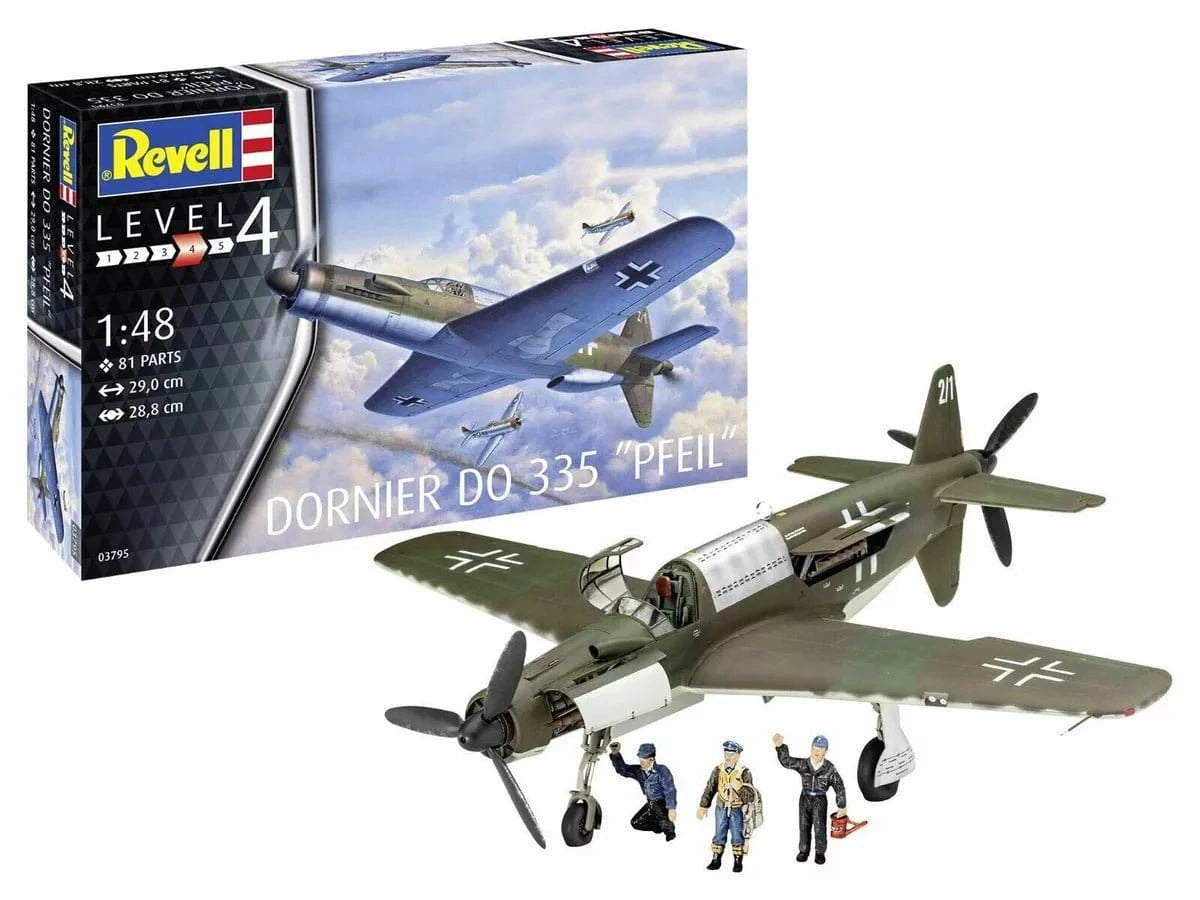 Revell 1/48 Dornier D - 335 Pfeil Plastic Model Kit [03795] - Hobbytech Toys