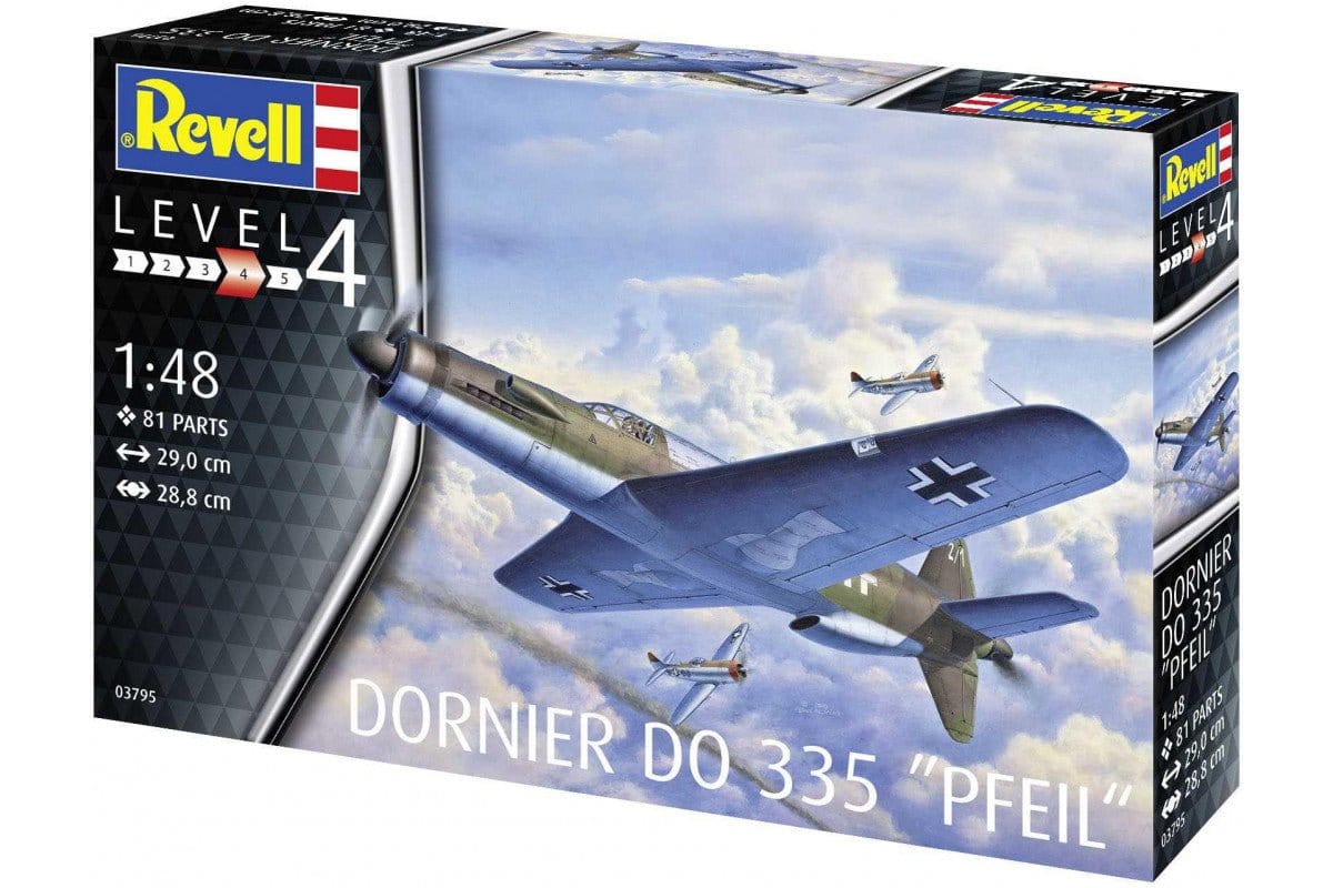 Revell 1/48 Dornier D - 335 Pfeil Plastic Model Kit [03795] - Hobbytech Toys