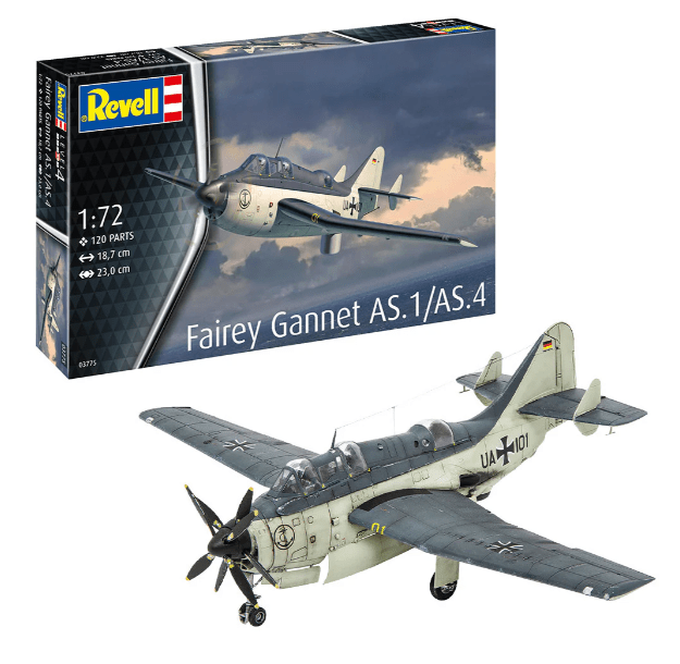 Revell 1/72 Fairey Gannet AS.1/AS.4 - Australian Decals Included Plastic Model Kit [03775] - Hobbytech Toys
