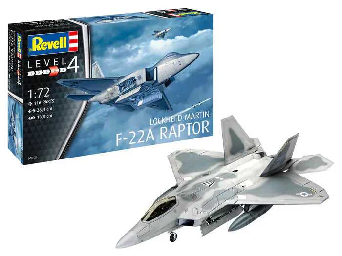 Revell 1/72 Lockheed Martin F-22A Raptor Plastic Model Kit [03858]