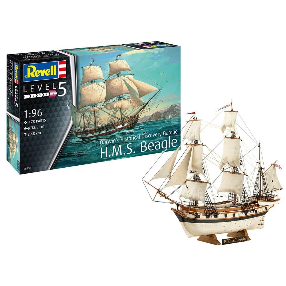 Revell 1/96 HMS Beagle Plastic Model Kit [05458] - Hobbytech Toys