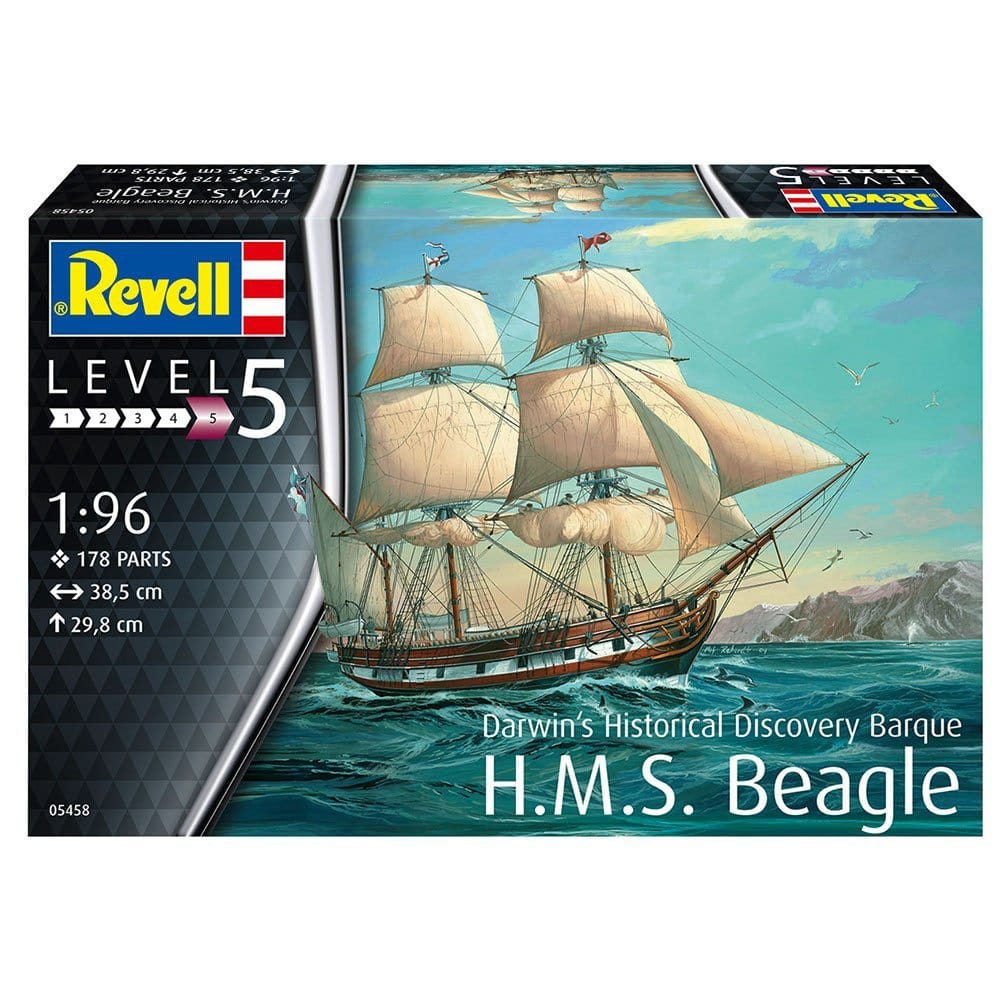 Revell 1/96 HMS Beagle Plastic Model Kit [05458] - Hobbytech Toys