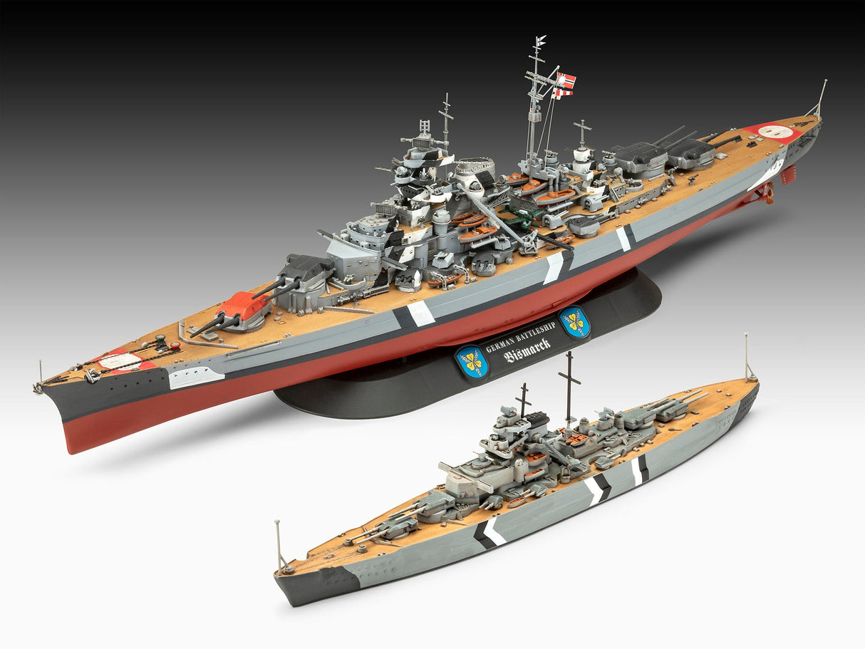 Revell 1/700 The Legendary Bismarck Plastic Model Gift Set [05637] - Hobbytech Toys