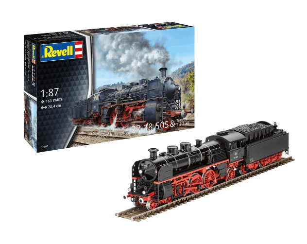 Revell 1/87 Express Locomotive BR 18 505 with Tender Plastic Model Kit [02167] - Hobbytech Toys