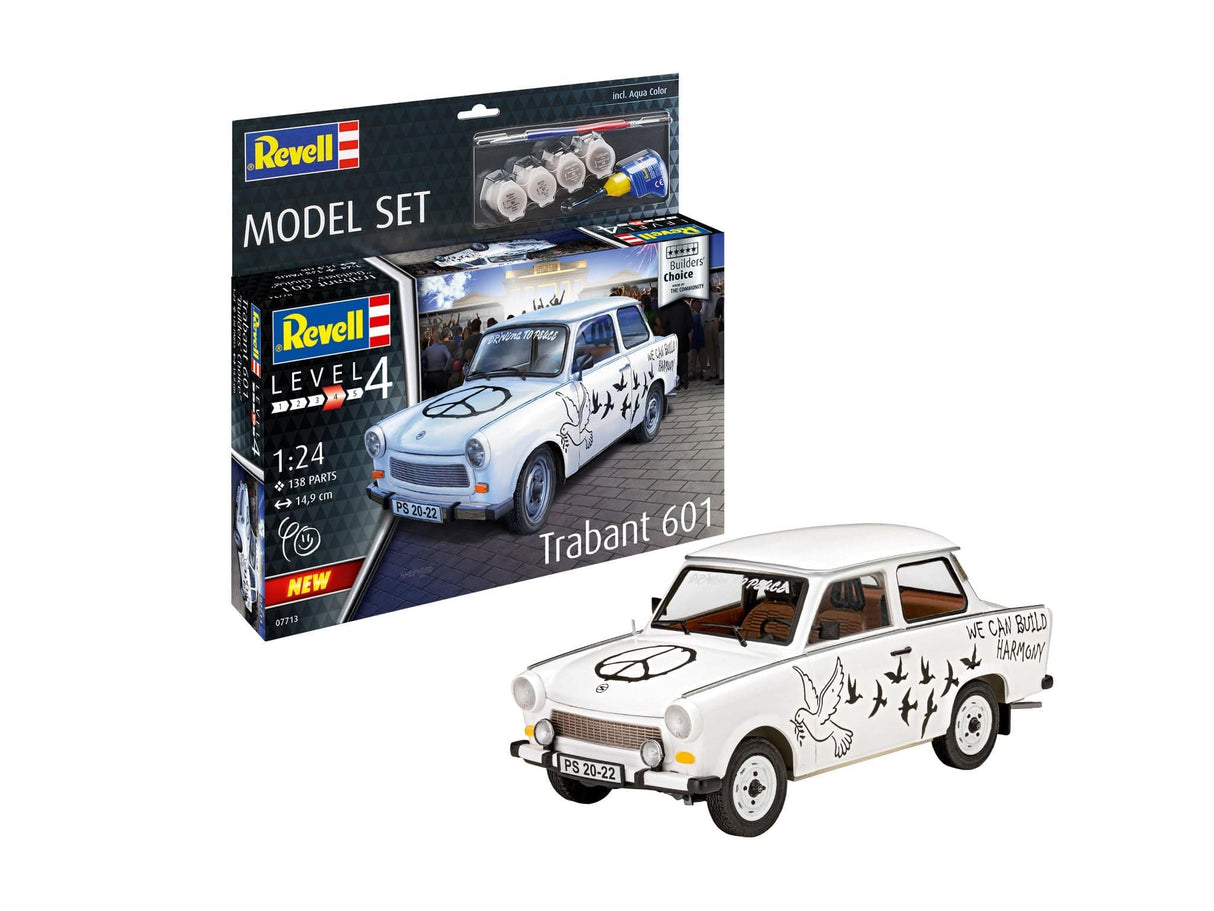 Revell 67713 1/24 Trabant 601S Builders Choice Plastic Model Starter Set - Hobbytech Toys