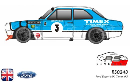 Revo Slot 1/32 Ford Escort MKI Timex #3 Slot Car [RS0243]