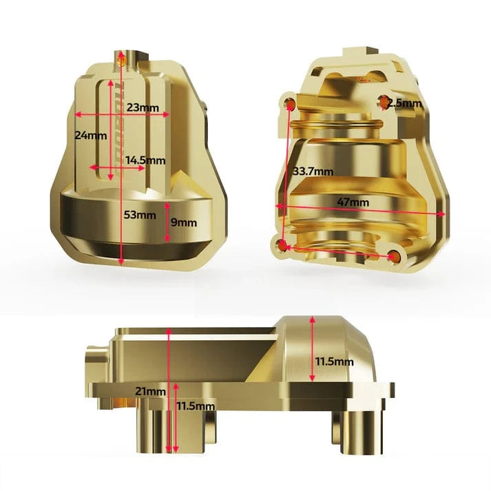 Rlaarlo Brass Front Rear Axle Diff Covers For MK-07 [MK07-305]