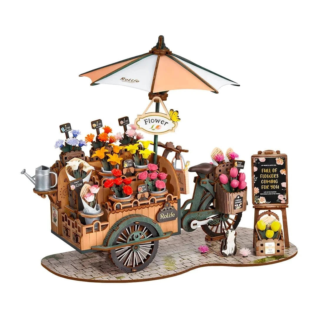 Robotime Blossom Cart DIY Wooden Kit [TGS03] - Hobbytech Toys