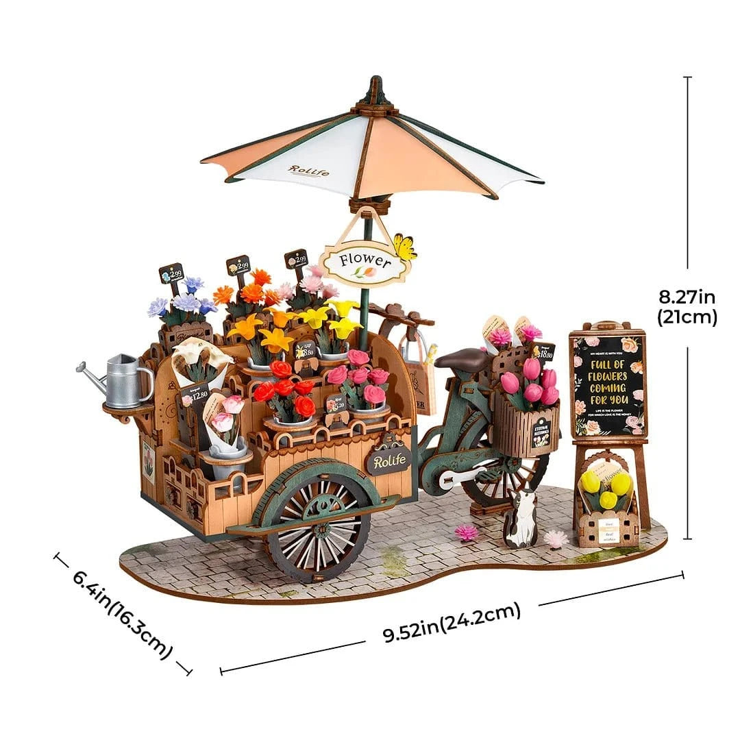Robotime Blossom Cart DIY Wooden Kit [TGS03] - Hobbytech Toys