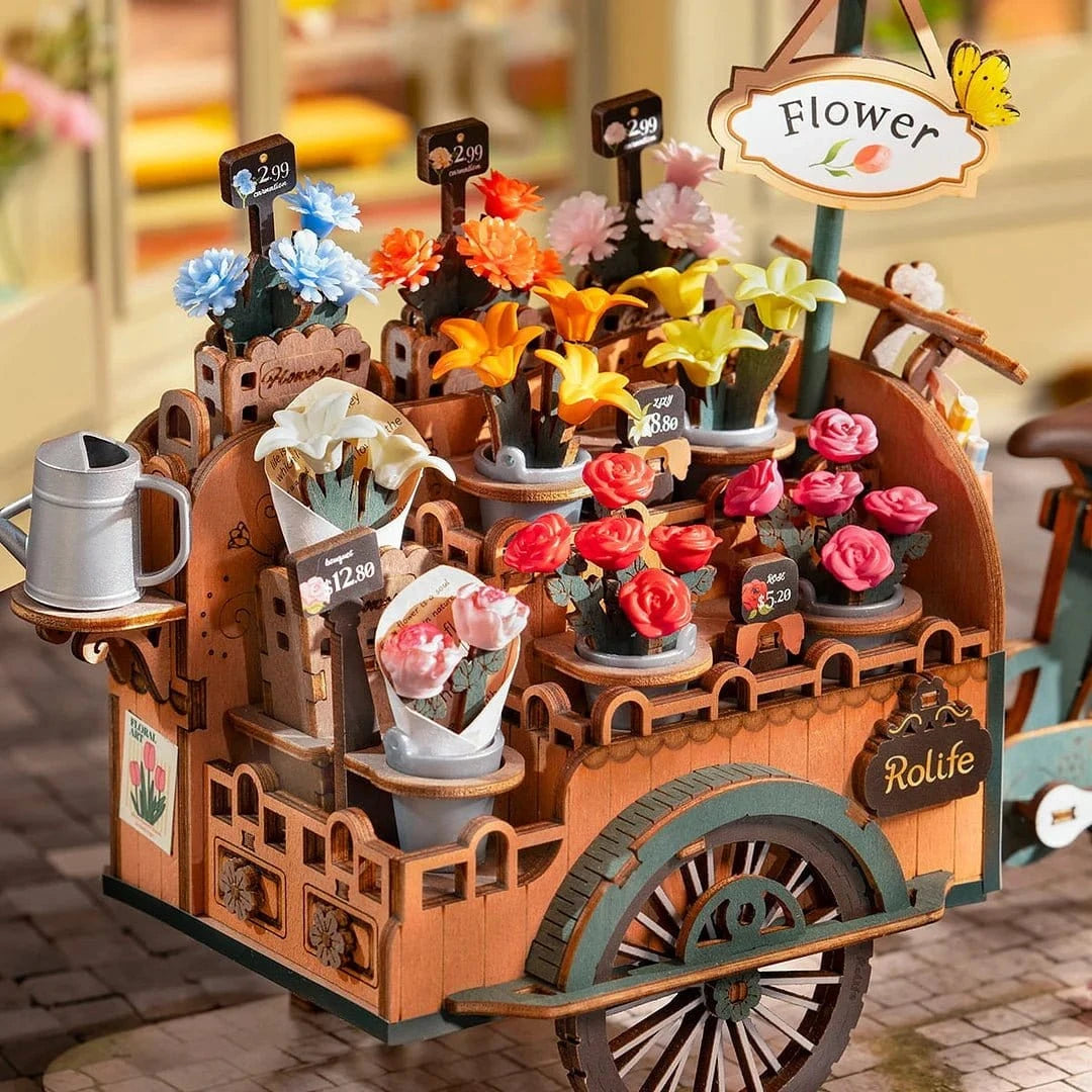 Robotime Blossom Cart DIY Wooden Kit [TGS03] - Hobbytech Toys