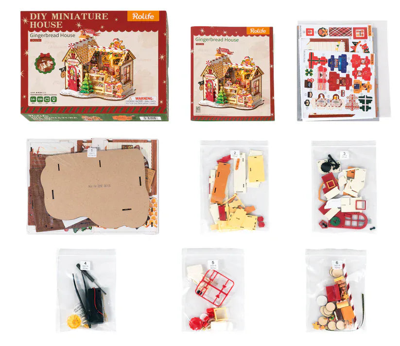 Robotime DIY Mini House Gingerbread House Kit [DG176]