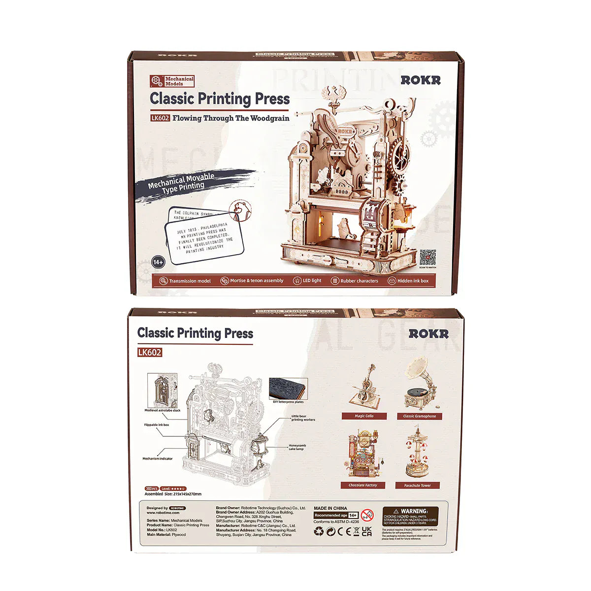 Robotime Mechanical Models Printing Press Kit [LK602]