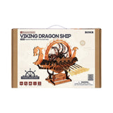 Robotime Viking Dragon Ship Mechanical 3D Wooden Kit [LK802] - Hobbytech Toys