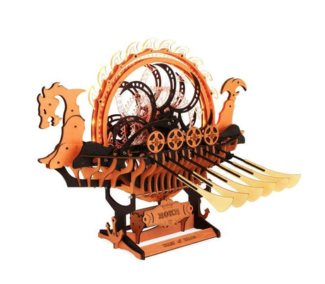 Robotime Viking Dragon Ship Mechanical 3D Wooden Kit [LK802] - Hobbytech Toys