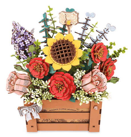 Robotime Wood Bloom Box Wooden Model Kit [TW02H] - Hobbytech Toys