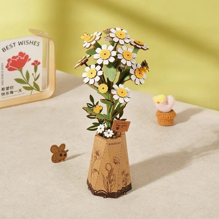 Robotime Wood Bloom Chamomile Flower Kit [TW052] - Hobbytech Toys
