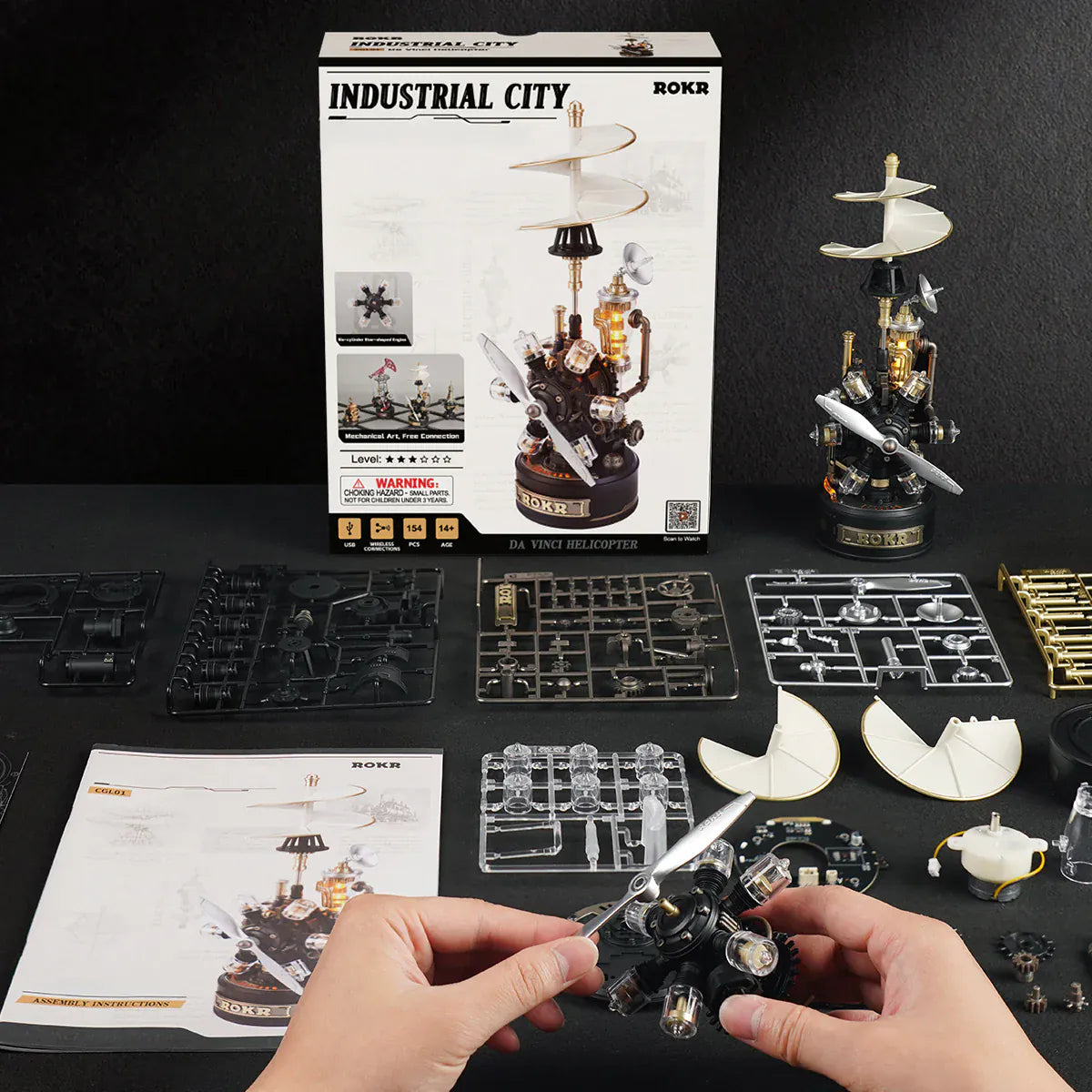 ROKR Leonardo da Vinci's Helicopter Mechanical 3D Kit [CGL01]