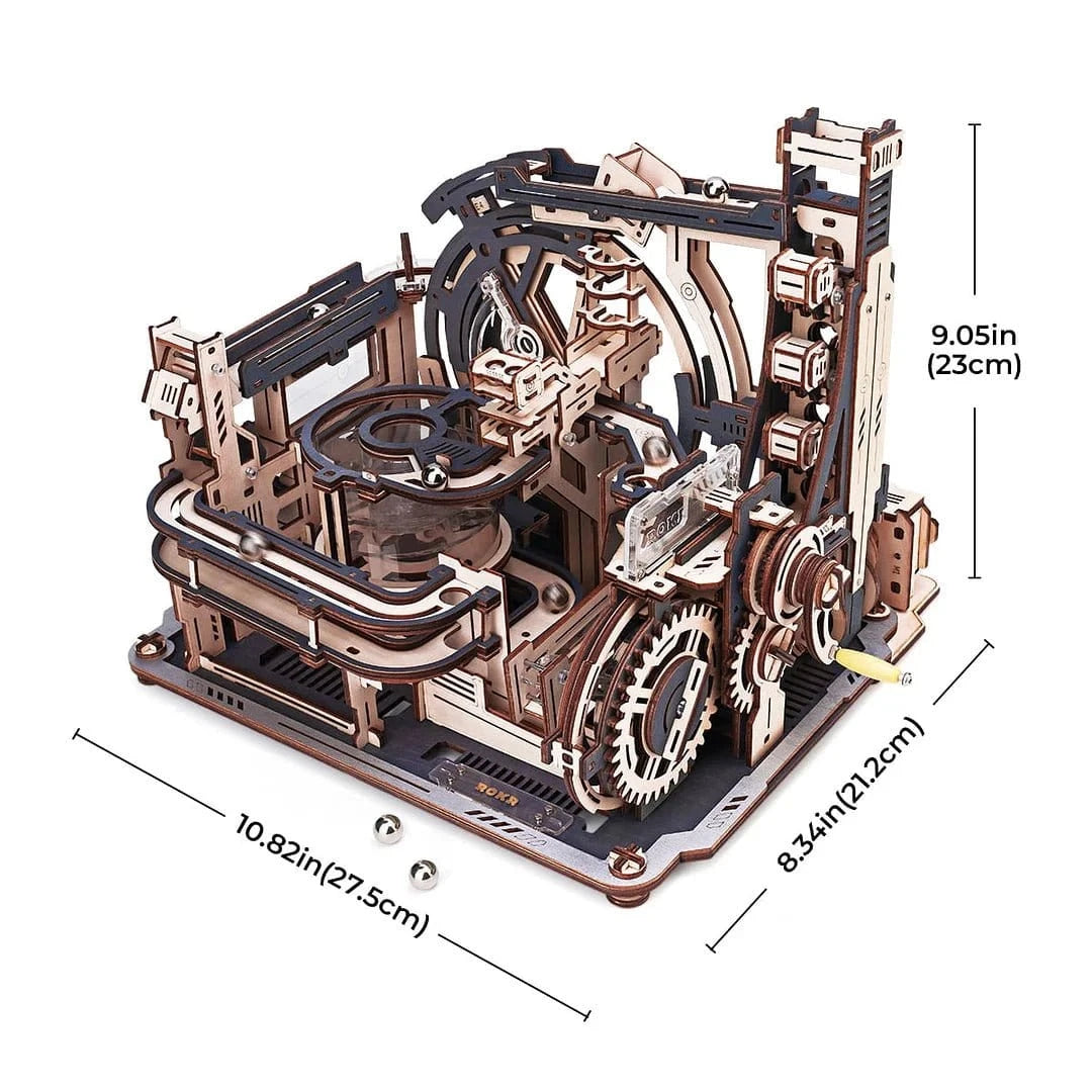 ROKR Marble Spaceport Marble Run 3D Wooden Puzzle [LGC01] - Hobbytech Toys