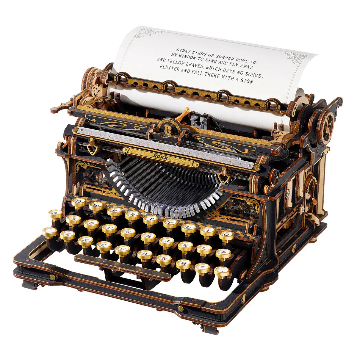 ROKR Mechanical Typewriter Wooden Model Kit [LK703B]