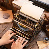 ROKR Mechanical Typewriter Wooden Model Kit [LK703B]