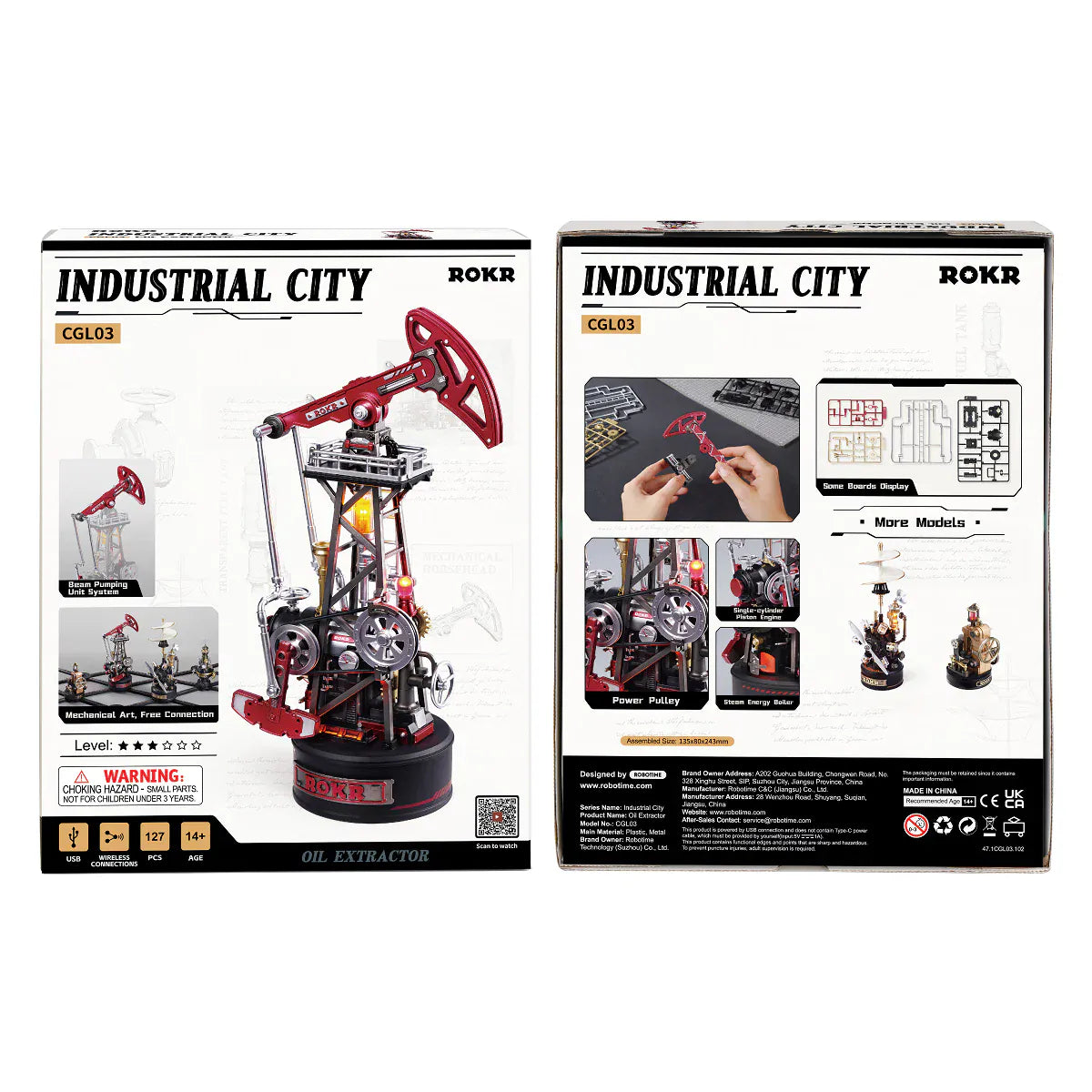 ROKR Oil Pump Jack Mechanical 3D Puzzle CGL03