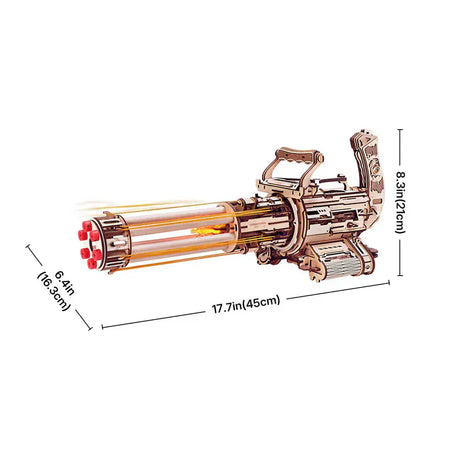 ROKR Rotating-Barrel Machine Toy Gun 3D Wooden Kit [LQA01]