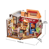 Rolife Corner Bookstore DIY Miniature House Kit DG164 - Hobbytech Toys