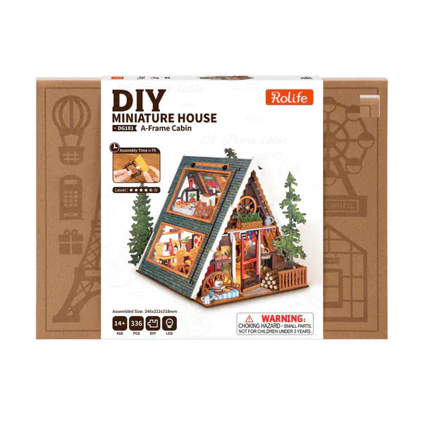 Rolife DIY Miniature House - A-Frame Cabin Wooden Model Kit [DG181]