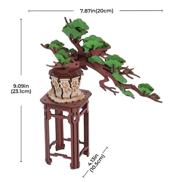 Rolife Evergreen Pine Bonsai DIY Wooden 3D Kit [TG510] - Hobbytech Toys