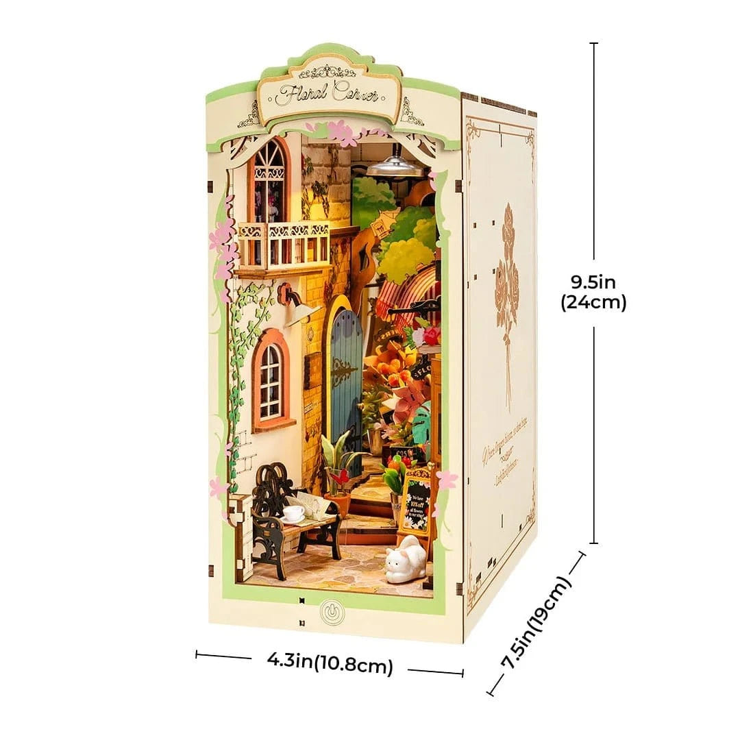 Rolife Floral Corner DIY Book Nook Shelf Insert Kit [TGB09] - Hobbytech Toys