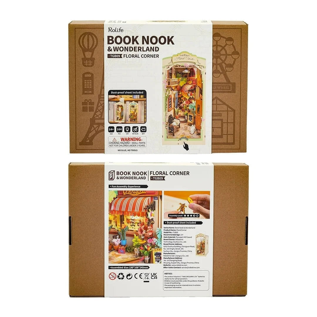 Rolife Floral Corner DIY Book Nook Shelf Insert Kit [TGB09] - Hobbytech Toys