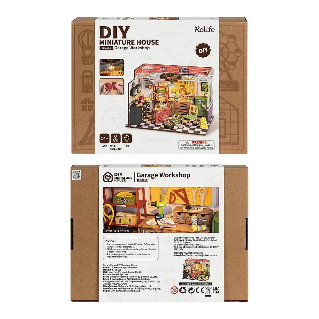 Rolife Garage Workshop DIY Miniature House Kit - Hobbytech Toys