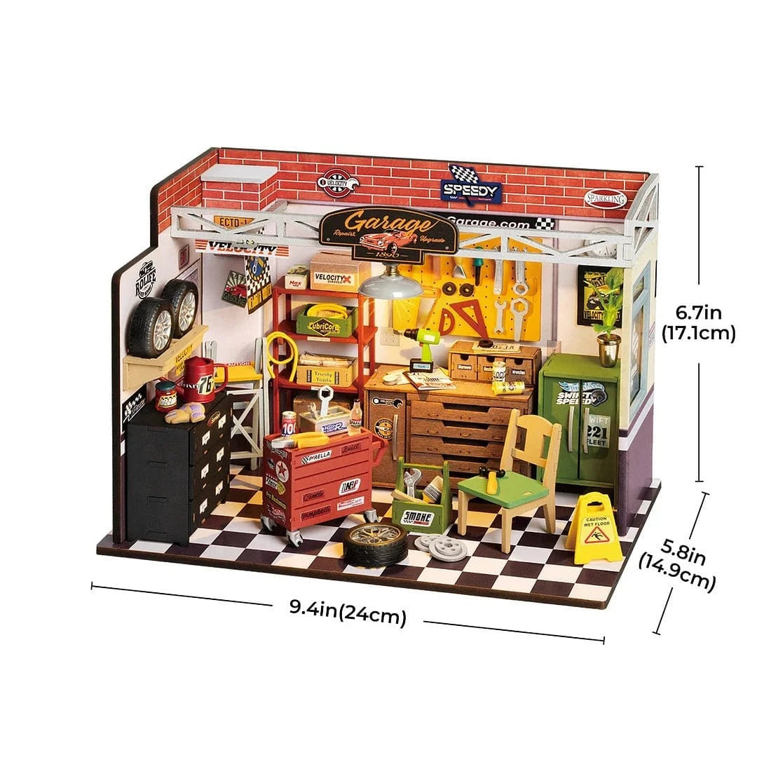 Rolife Garage Workshop DIY Miniature House Kit - Hobbytech Toys