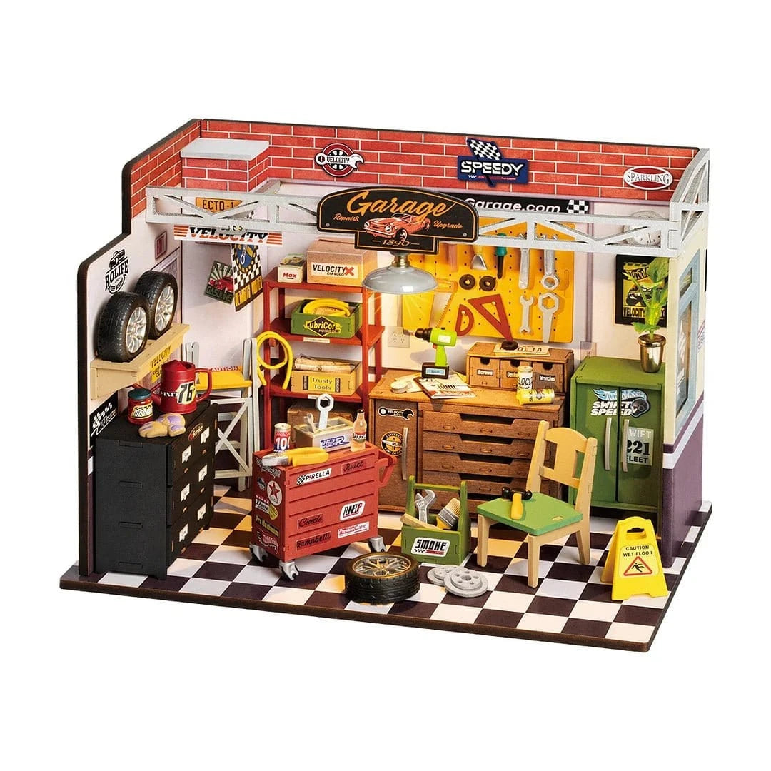 Rolife Garage Workshop DIY Miniature House Kit - Hobbytech Toys