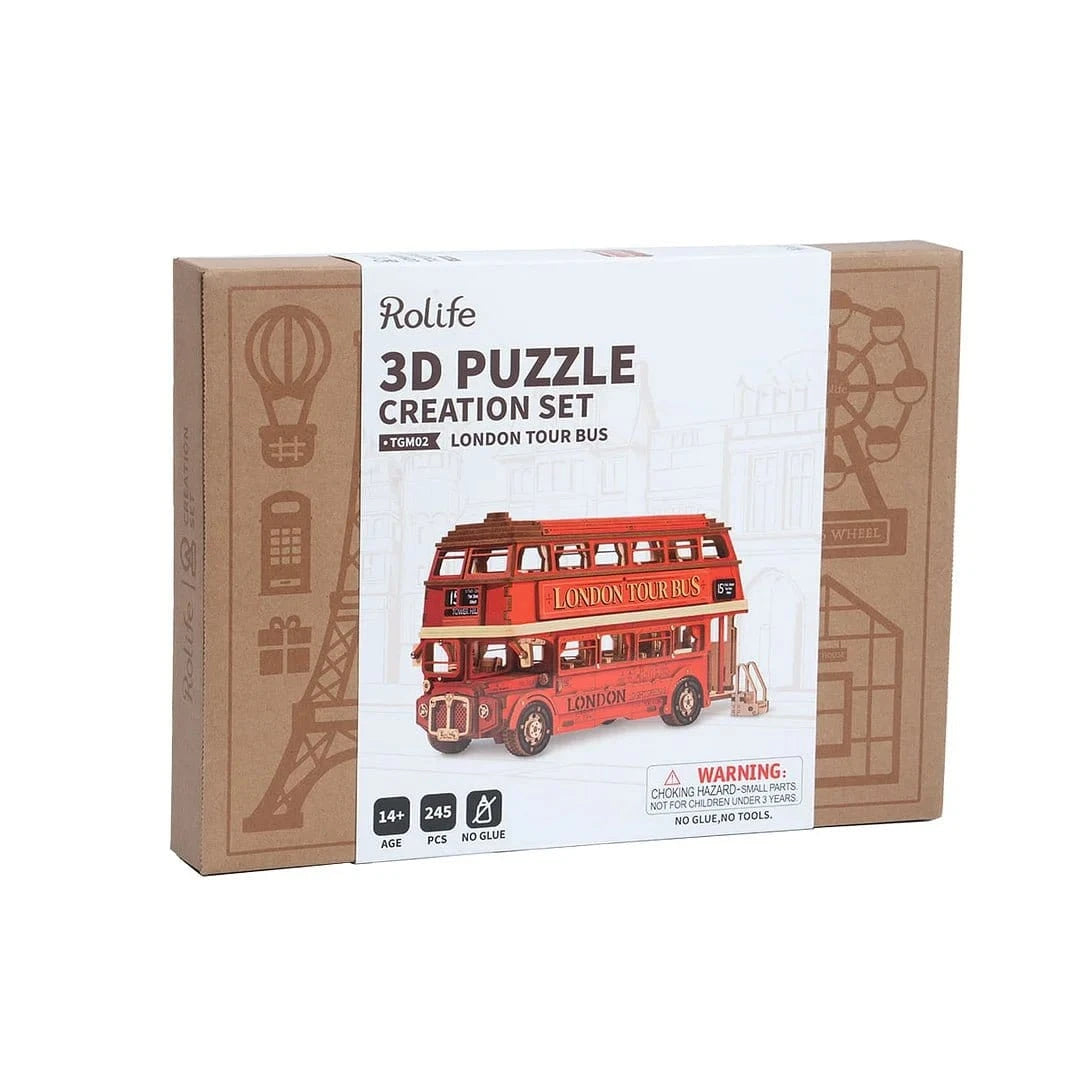 Rolife London Tour Bus 3D Wooden Puzzle [TGM02] - Hobbytech Toys