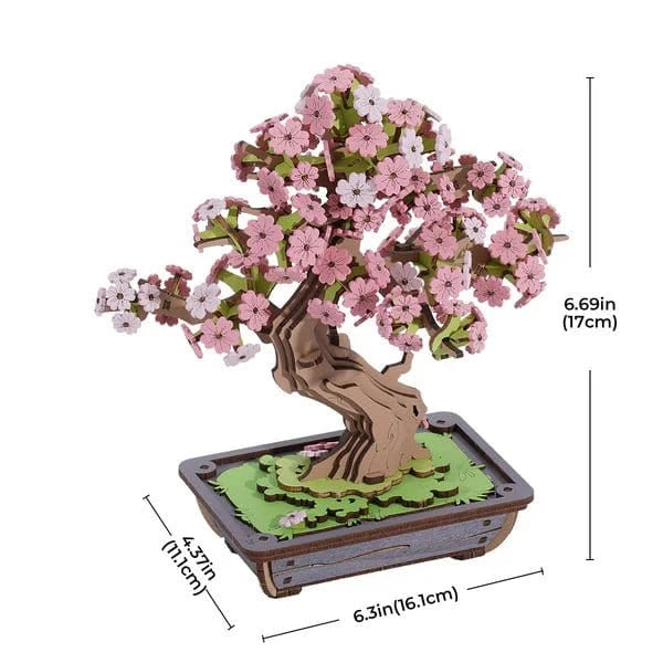 Rolife Sakura Bonsai 3D Wooden Kit [TG415] - Hobbytech Toys