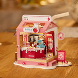 Rolife Strawberry Milk Box Shop DIY Miniature House Kit - Hobbytech Toys